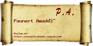 Paunert Amadé névjegykártya